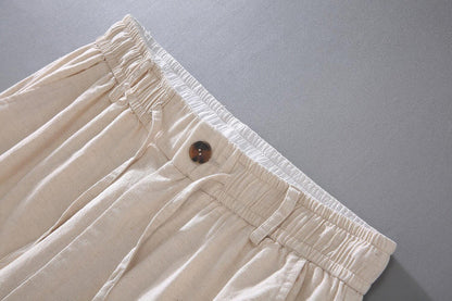 Men's Lightweight Linen Cropped Pants