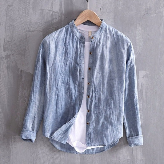 Vintage linen long-sleeved shirt - loose fit