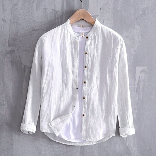 Vintage linen long-sleeved shirt - loose fit